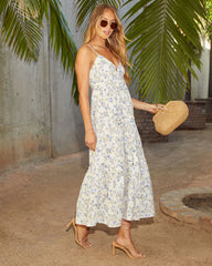 Acaida Button Front Tiered Floral Maxi Dress